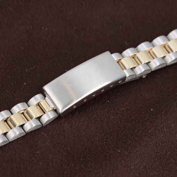 Hadley-Roma 10mm-14mm Gold Plated & Steel President Watch Bracelet/Band, LB5203T